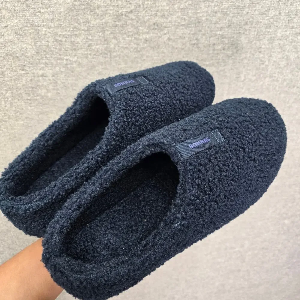 BOMBAS MEN SUNDAY SLIPPERS SHERPA, SIZE 12